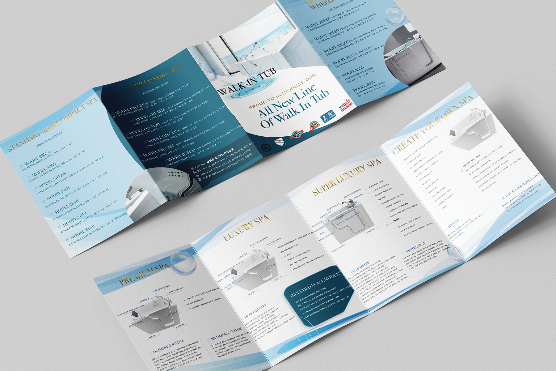 Graphic Design Brochure for Walk In Tub Company