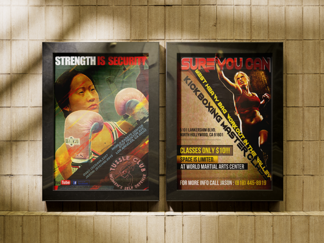 Poster graphic design for Kickboxing classes